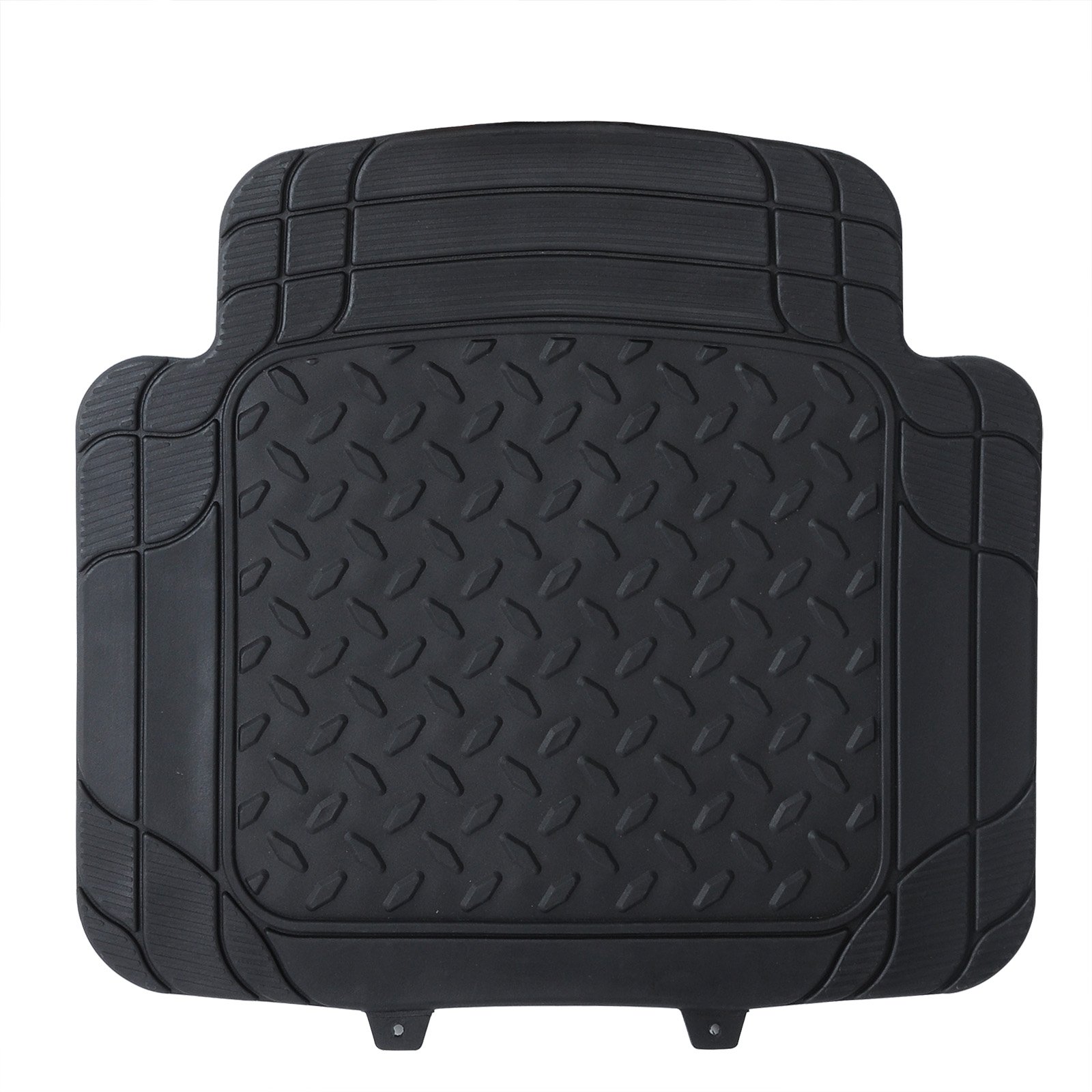 WOLTU Tappetini Auto Universali Tagliabile Tappeto Antiscivolo Moquette Gomma Nero Set 4 Pezzi