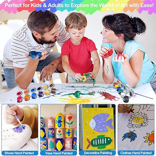 Miniatura 4 de Juego de tiras de pintura acrílica, mini juego de pintura acrílica para niños y adultos, pintura acrílica de 12 colores, pintura rellena lavable con