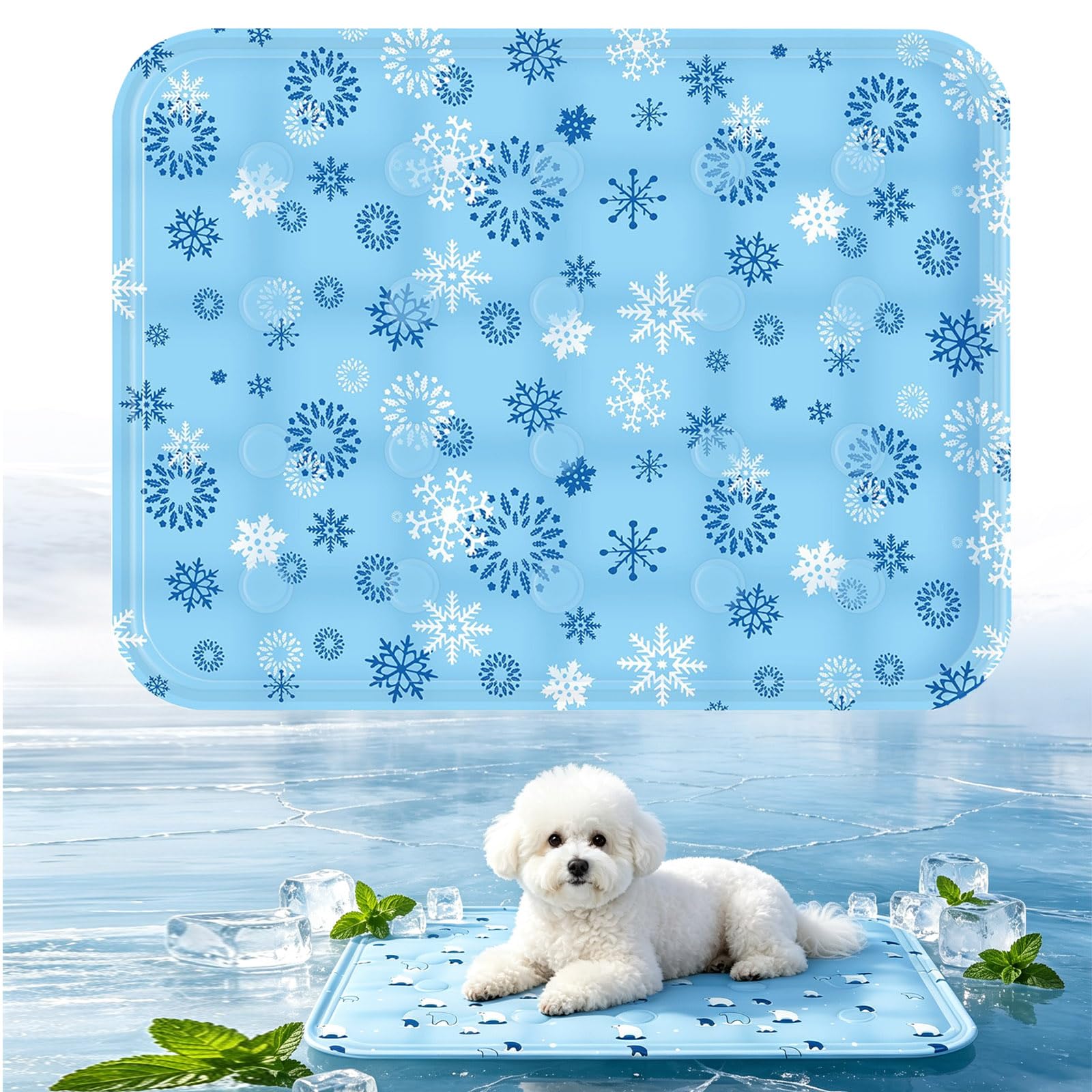 Pet Cooling Mat, 2026 New Non-Toxic Pet Cool Pad Bed Cushion for Dogs, Cats, and Rabbits, Anti-Scratch Foldable Soft Mat for Crate Floor Sofa, Heat Relief Mats with Cute Print in Hot Summer
