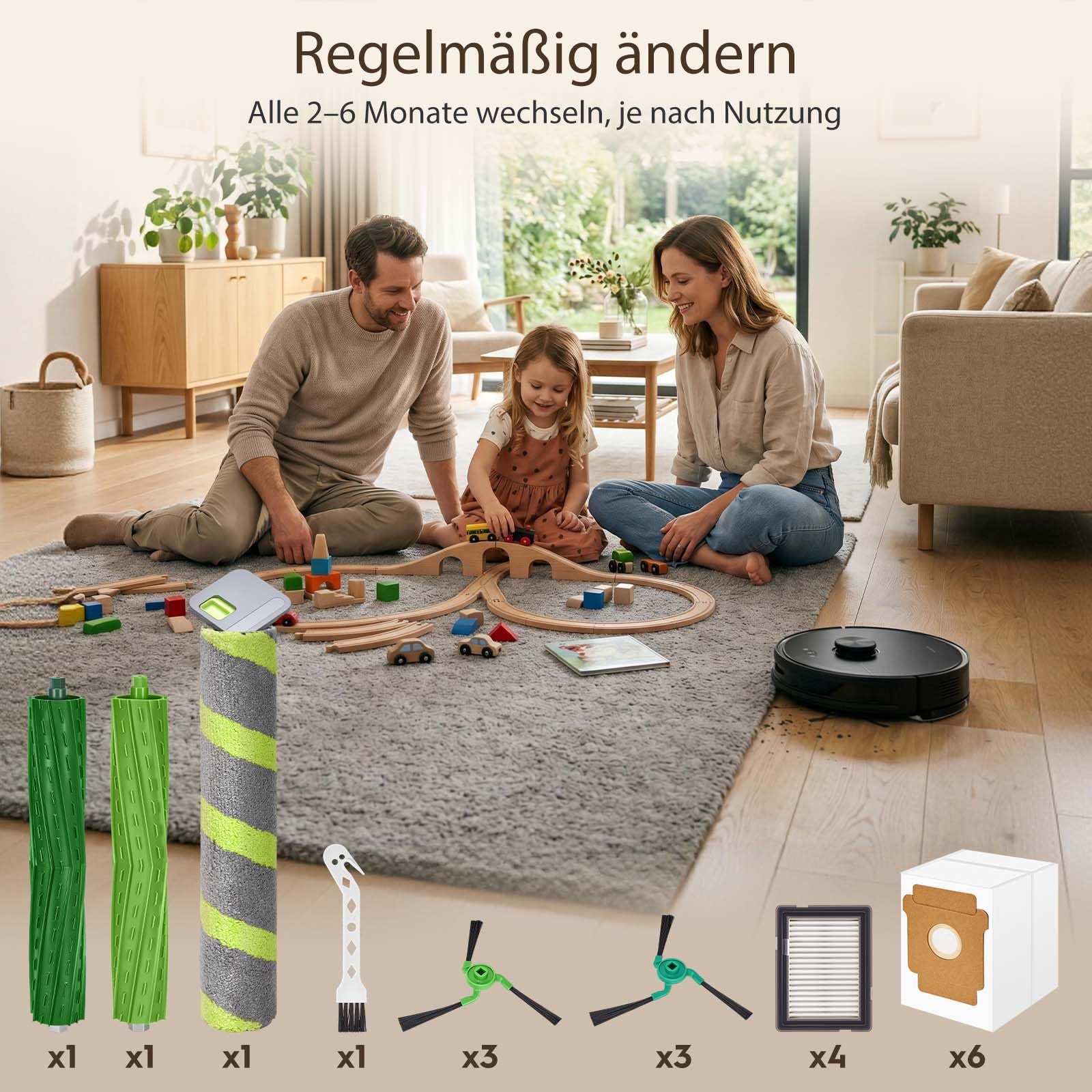 20 Stück Ersatzteile für iRobot Roomba Max 705/706 Combo Saugroboter, Mxa 705/706 Combo Zubehör-Set, 2 Hauptbürsten, 6 Staubbeutel, 4 Filter, 1 Rollmopp, 6 Seitenbürsten, 1 Reinigungsbürste | Roomba 705X / Max 705 Kombi-Zubehör-Set, 2 Hauptbürsten, 6 Stau