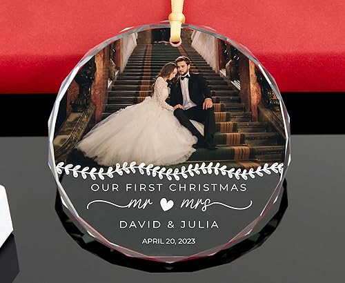 Adorno personalizado de Mr and Mrs 2023  Adorno de foto de casado  Adorno de primera Navidad como casado  Regalos para recién casados  Regalos para disponible en Yaxa Colombia