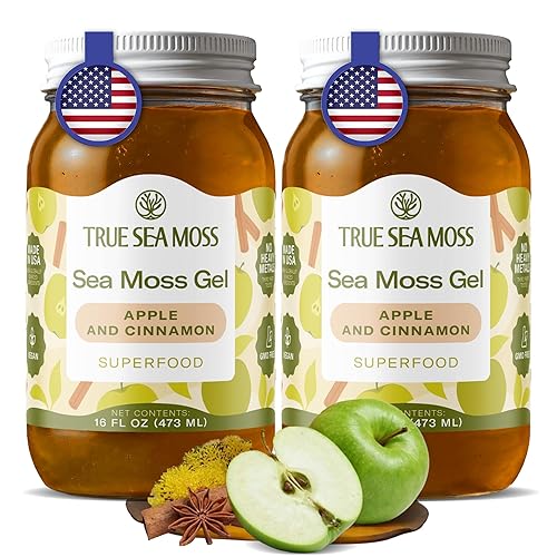 Vista 28 de TrueSeaMoss Gel de musgo marino – hecho en EE. UU. – Musgo marino silvestre, frutas y verduras en frasco – Manzana/Canela, paquete de 1