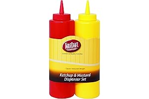 Elevate Your Condiments: TableCraft Nostalgia 2-Piece Mustard Ketchup Squeeze Bottles
