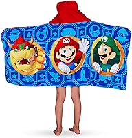 Vista 2 de Super Mario Toalla con capucha Nintendo Wrap Niño Azul