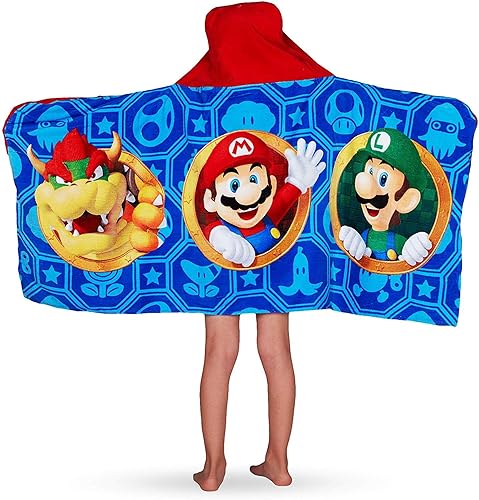 Miniatura 2 de Super Mario Toalla con capucha Nintendo Wrap Niño Azul