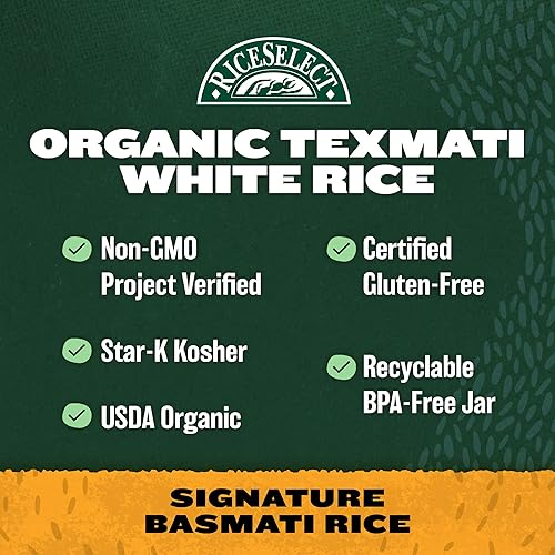 Miniatura 16 de RiceSelect Arroz Arborio orgánico para risotto italiano, arroz sin gluten premium, sin OMG, tarro de 32 onzas, (paquete de 1)