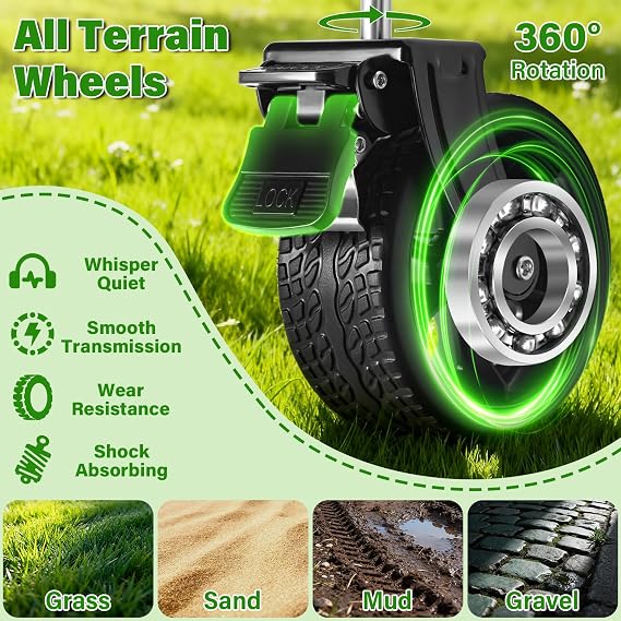 Folding Trolley 500lbs with Wheels Portable Utility Cart All Terrain Shopping Trolley for Shopping Camping Sport Garden Shopping Black