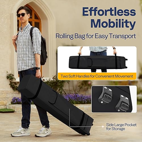 Miniatura 4 de VIVOHOME Toldo desplegable fácil de 8 x 8 pies, tienda de campaña para exteriores con mosquitera, 2 puertas con cremallera y bolsa enrollable para