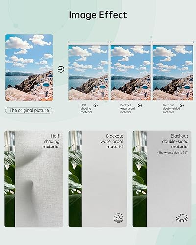 Miniatura 3 de Yoolax Persiana enrollable motorizada con imagen, persianas inteligentes opacas que funcionan con tamaño y foto personalizados de Alexa, persianas