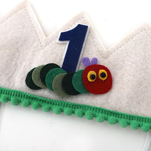 Miniatura 6 de Hungry Caterpillar - Corona de primer cumpleaños – Decoración de fiesta temática de frutas, sombrero de primer cumpleaños y accesorio para aplastar