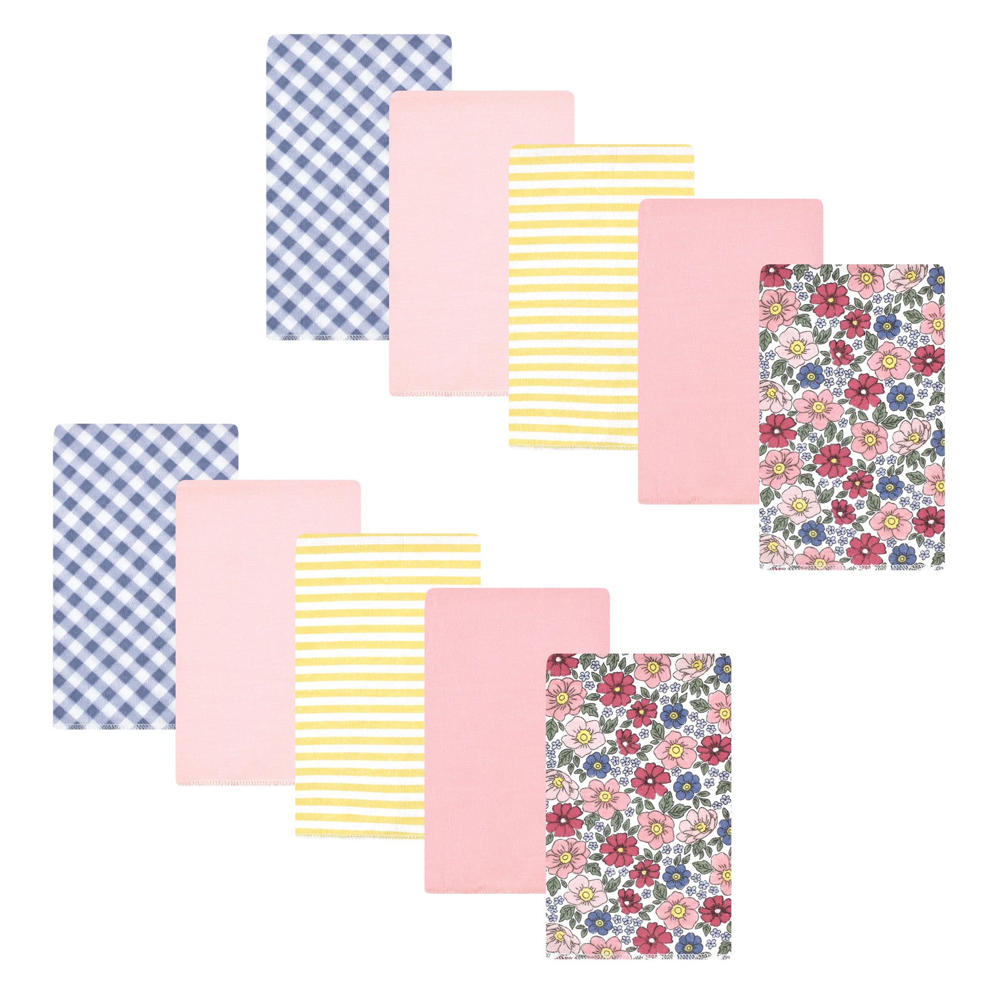 Hudson Baby Ropa de franela de algodón para bebé, unisex, 10 unidades, color rosa y azul