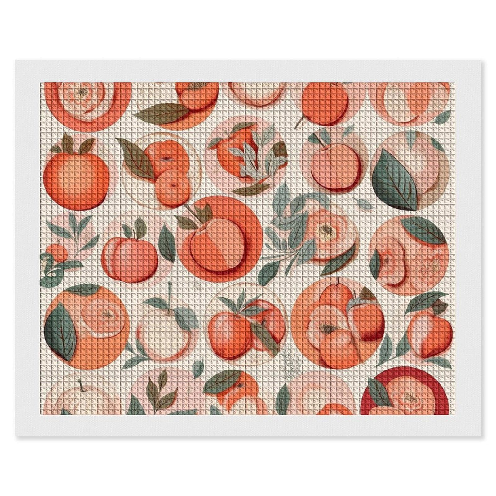 Round Peach Diamond Art Kits for Adults, DIY 5D Diamonds Painting Kits for Beginner, Round Full Drill Diamond Dots Painting, 16"x20" Diamonds Pictures Gem Art and Crafts Wall Decor