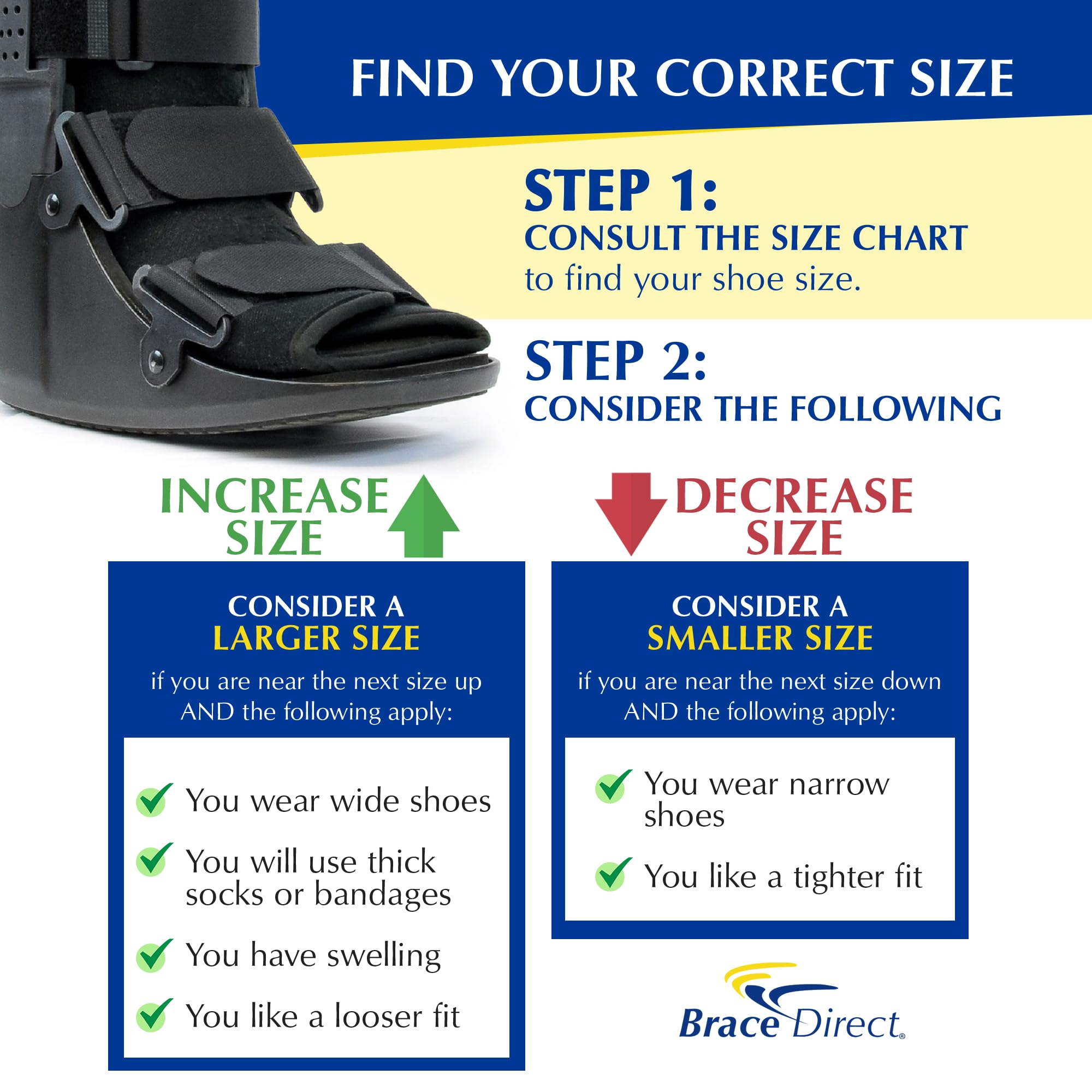 Brace Direct Air CAM Walker Fracture Boot - Botas de recuperación médica, protección y curación, lesiones en los dedos, pies o tobillos, L