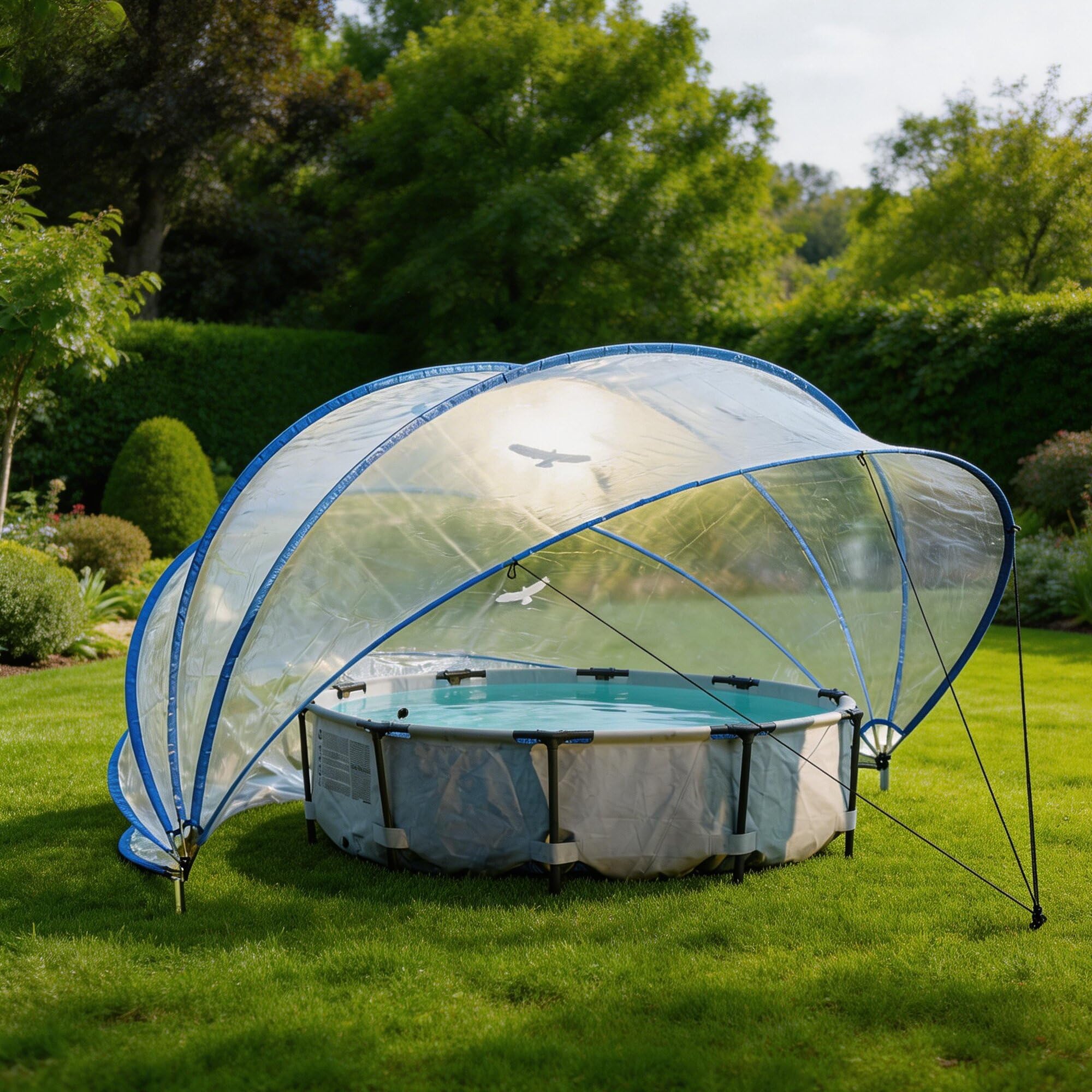 solar zelt pool 18-Foot Retractable Above Ground Cover | Transparent PVC Dome with Fiberglass Rod Frame Größe:3-5 Jahre lasting pool solution PS5, Metal Gear Solid availability:Preorder
