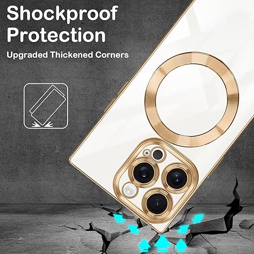 Miniatura 5 de PSIOXY Funda magnética cuadrada para iPhone 15 Pro compatible con Magsafe compatible con carga inalámbrica protección a prueba de salpicaduras TPU