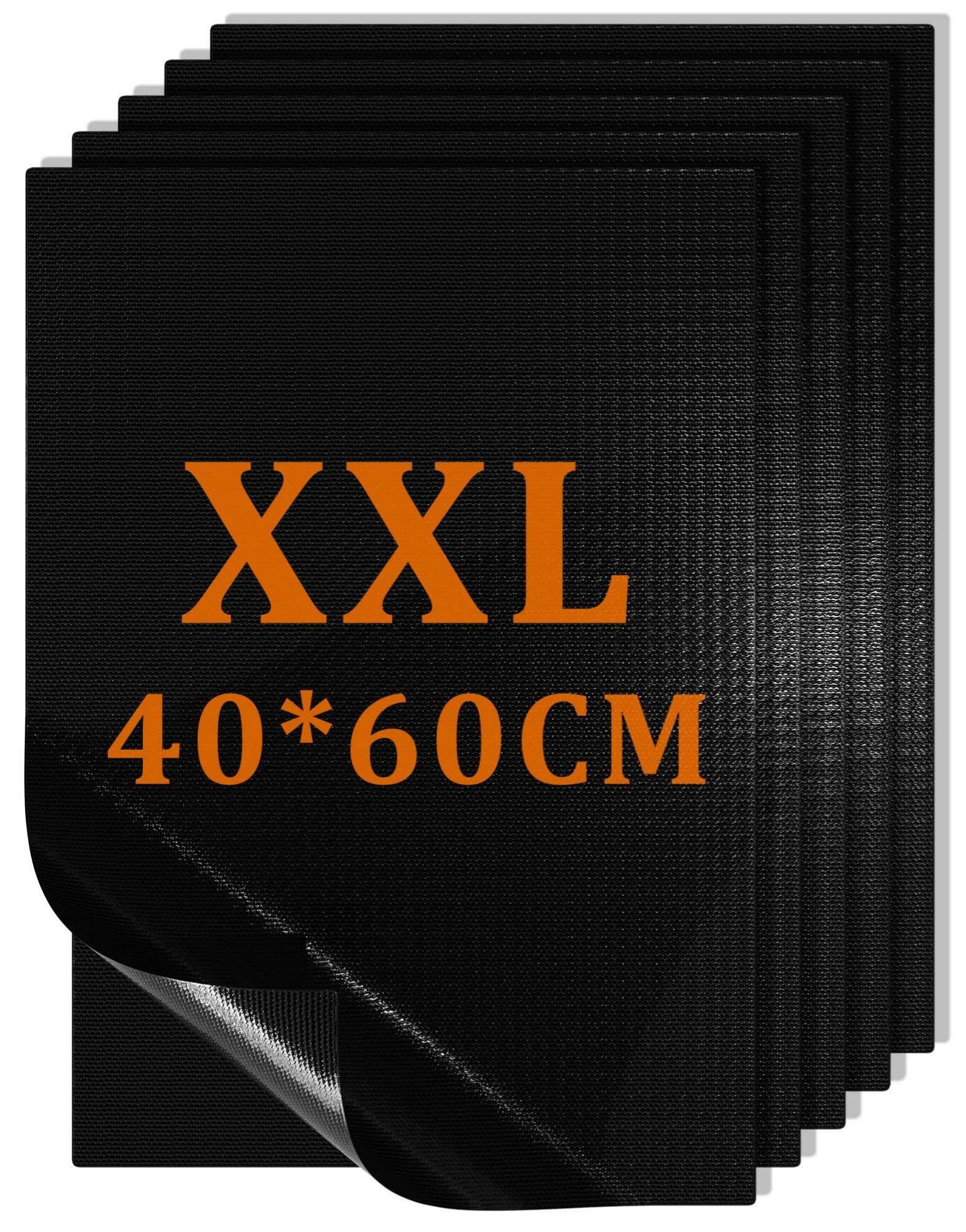 Grillmatte für Gasgrill/Elektrogrill/Holzkohlegrill, 5er Set 40x60CM Grillmatten Grillplatte, Grill Unterlage Backmatte Backpapier Wiederverwendbar（Bürste und Klammer nicht enthalten）