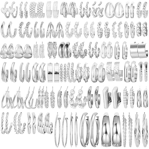 NEWITIN 69 Pieces Gold Jewelry Set for Women Fashion Costume Jewelry Gold Plated Necklace Bracelet Earrings Set for Women