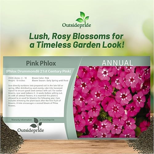 Miniatura 5 de Outsidepride Anual Phlox 21st Century Patriot Mix - Cubierta de suelo, flores de jardín, plantas de cama y contenedores - 50 semillas