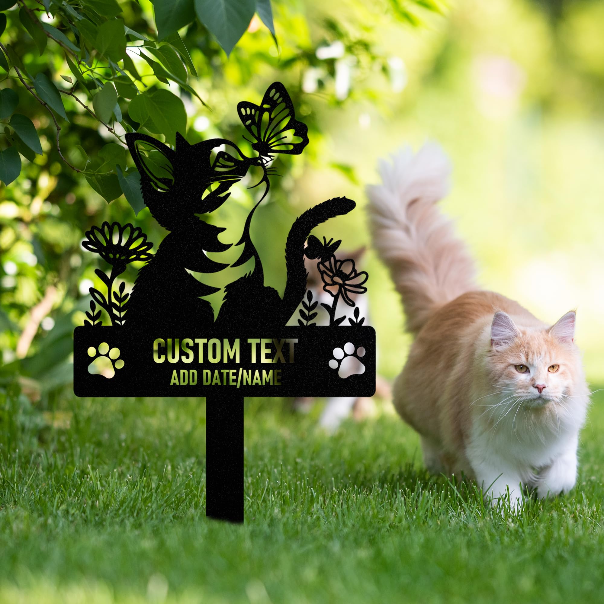 Targa Commemorativa Personalizzata in Metallo per Animali Domestici con Testo/ Nome/Data, Commemorativo per Cani Defunti, Lapide Personalizzata per Cane Gatto, Giardino DecorazioneTombale Animali