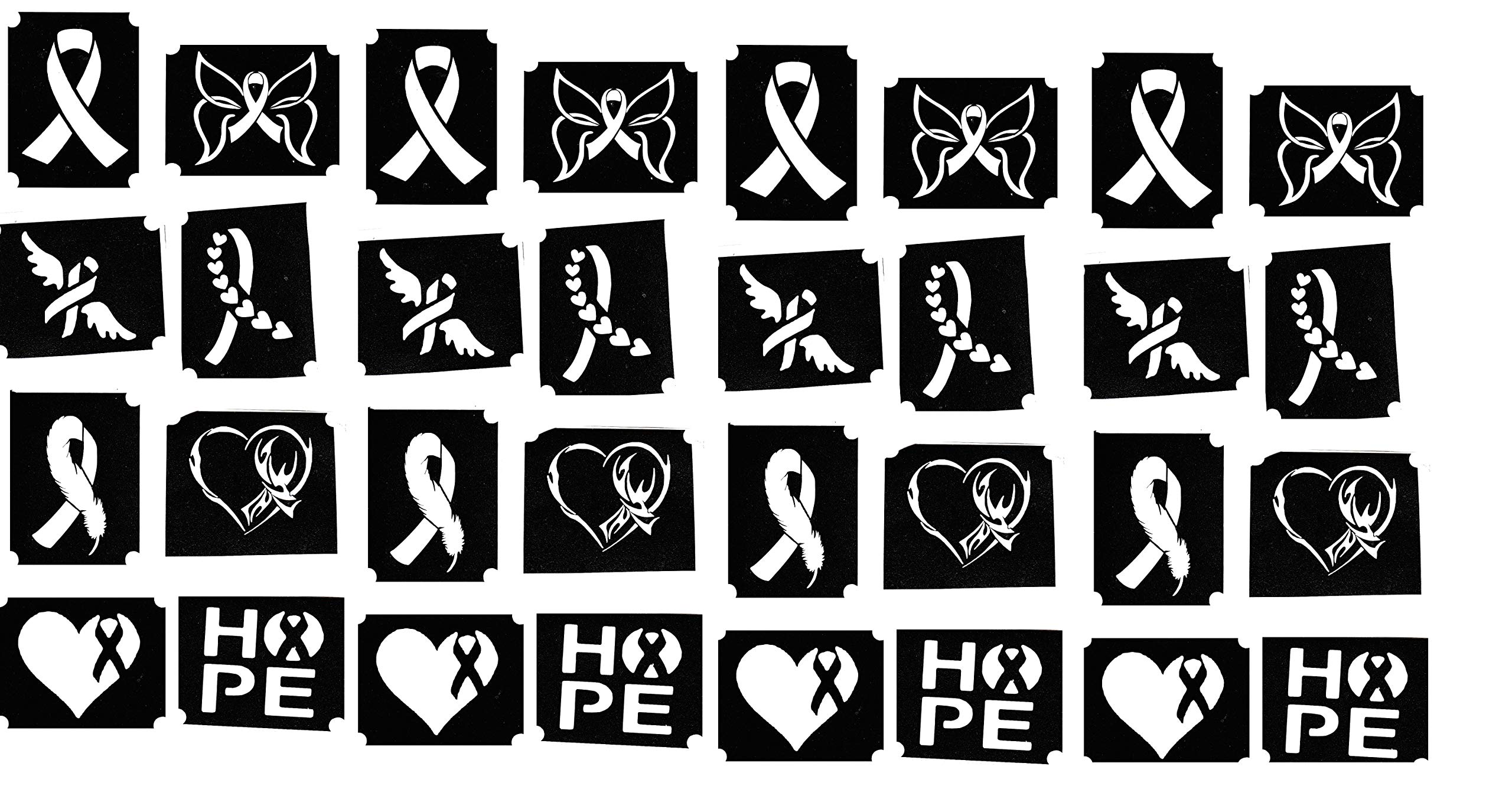 Parkinsons Awareness Collection… (Parkinsons Ribbon Body Stencil c2)