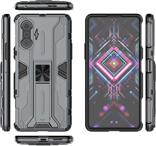 Compatible con Redmi K40 Gaming 5G, soporte magnético integrado para automóvil, a prueba de golpes, compatible con Xiaomi Redmi K40 Gaming 5G, funda