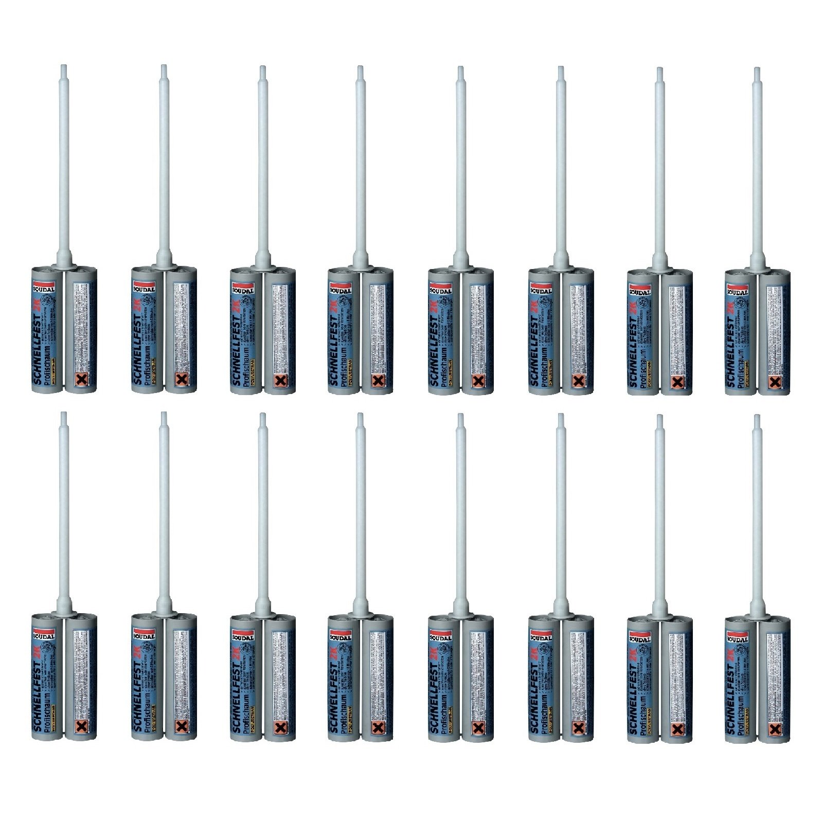 Soudal Kombiset 16x 2K-Schnellfest 210ml Zargenschaum Türenschaum Montageschaum