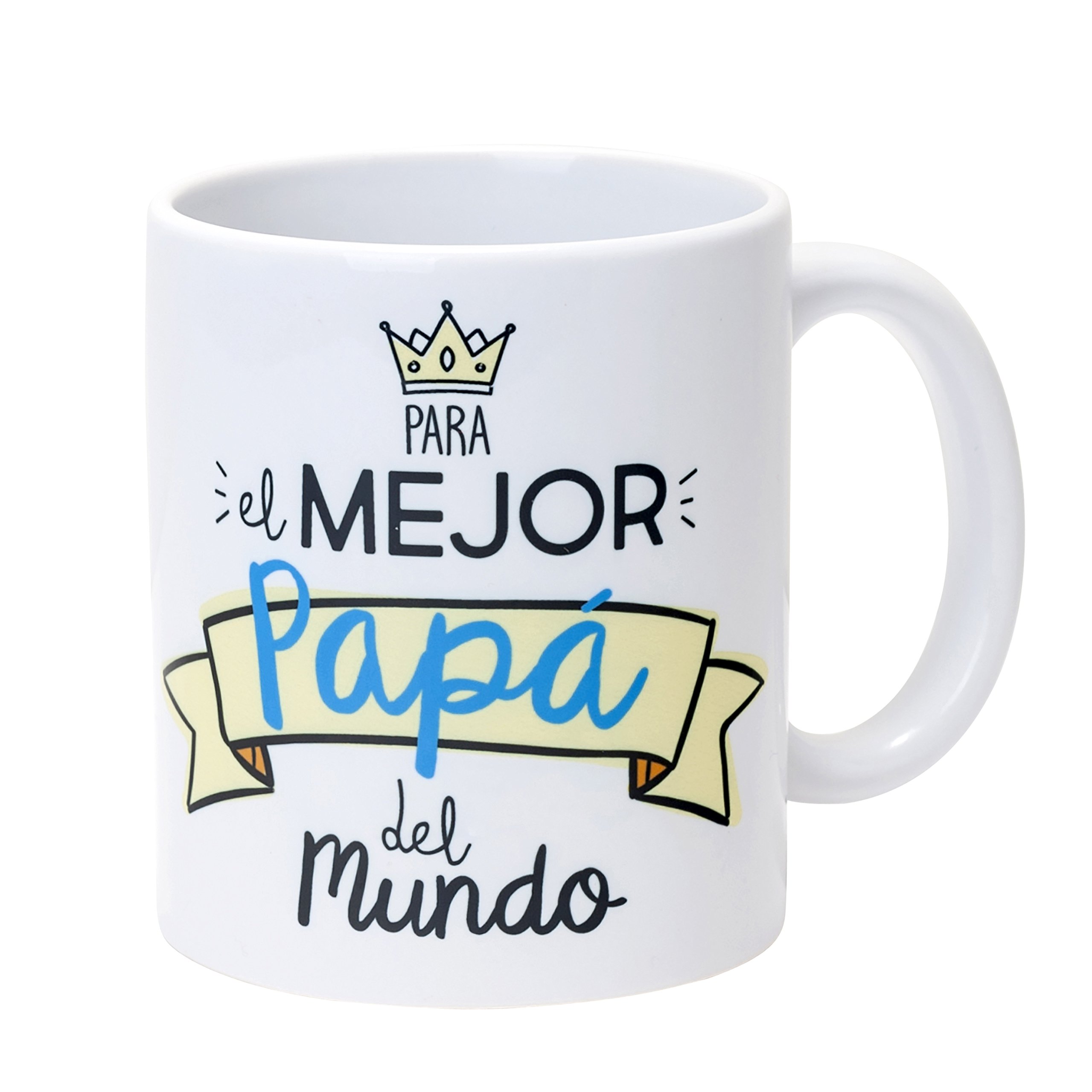 Mopec Mug cerámicapara The Best Dad, Porcelain, White, 8.1 x 8.1 x 9.5 cm