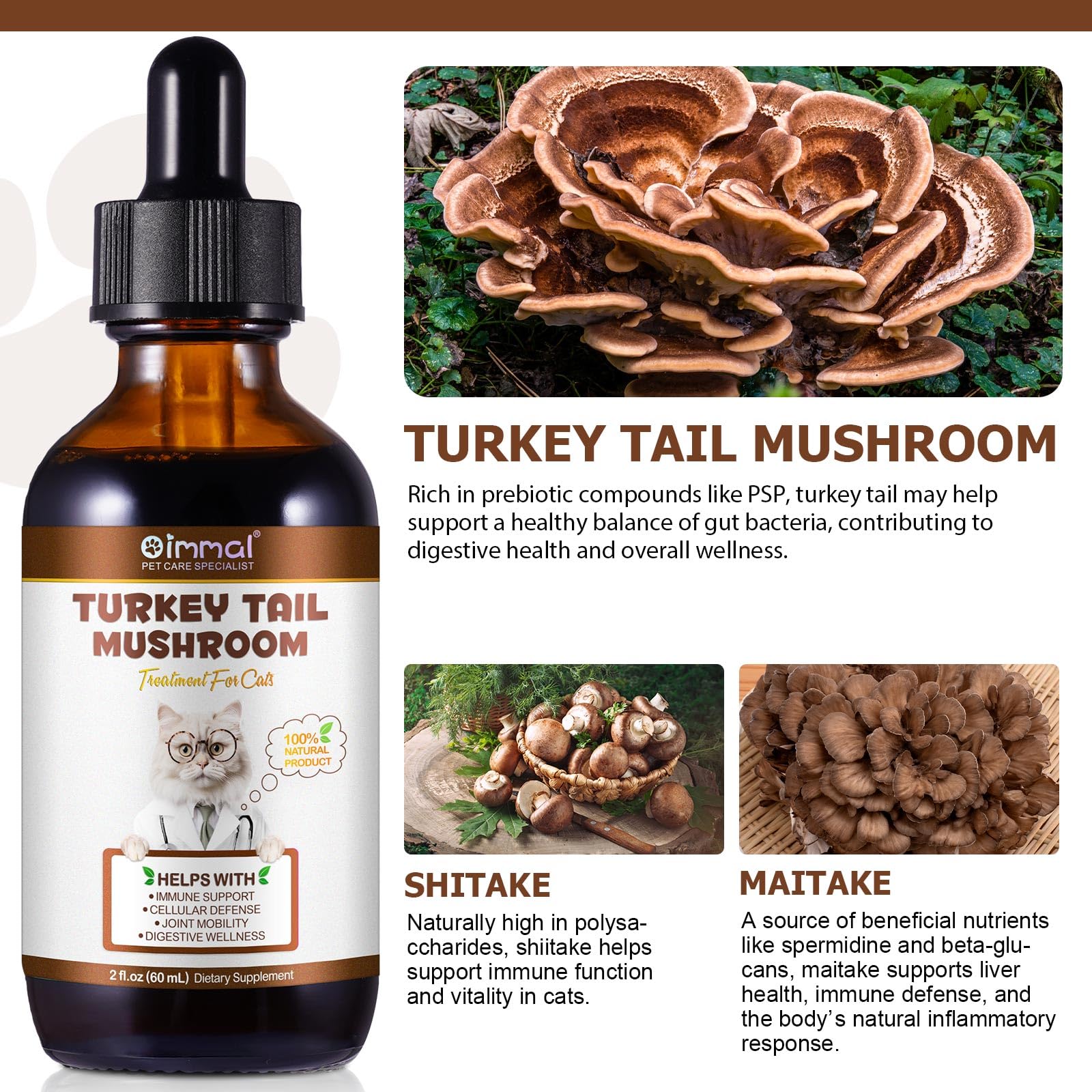 Turkey Tail Mushroom for Cats, Critical Immune Defense Cats - Image 4