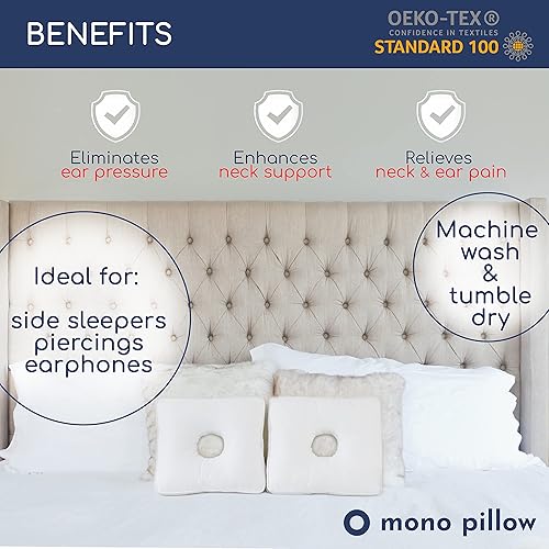 Miniatura 3 de Mono Pillow - Una pequeña almohada para dormir de lado con un orificio para las orejas
