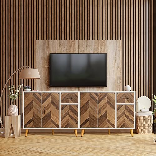 Miniatura 3 de Likein Armario de almacenamiento negro con 2 puertas, armario de buffet moderno con almacenamiento, gabinete de acento negro con estantes