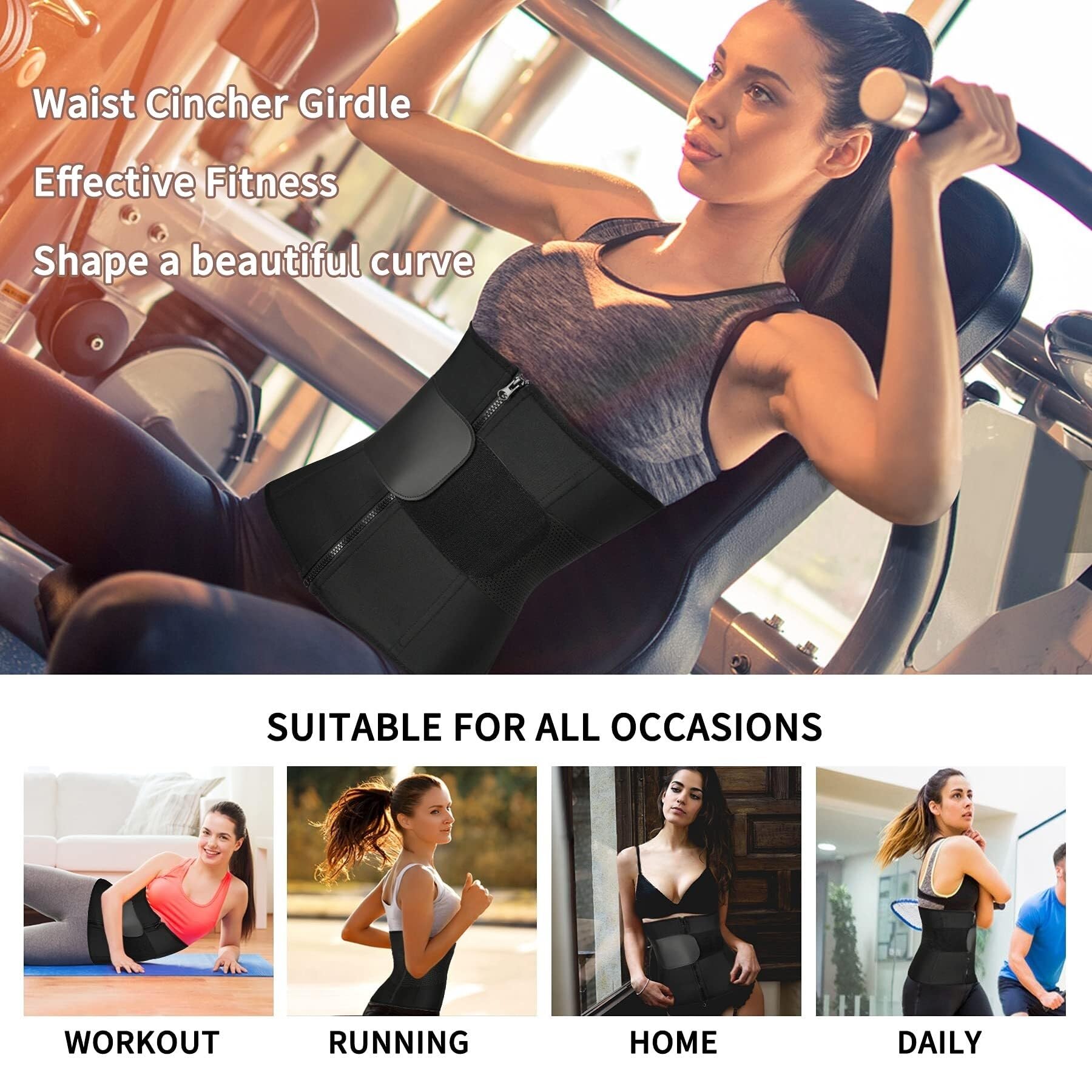 RüCkenstüTzgüRtel Taillentrainingsgürtel Bauchgürtel Sport Taillentrimmer Sauna Fitness Bauchgürtel Taillenschutz(XL)