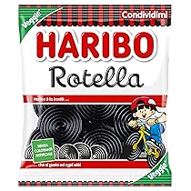 Haribo Rotella, Caramelle Gommose, Gusto Liquirizia, Ideali per Feste e Dolci Momenti di Relax – 175gr