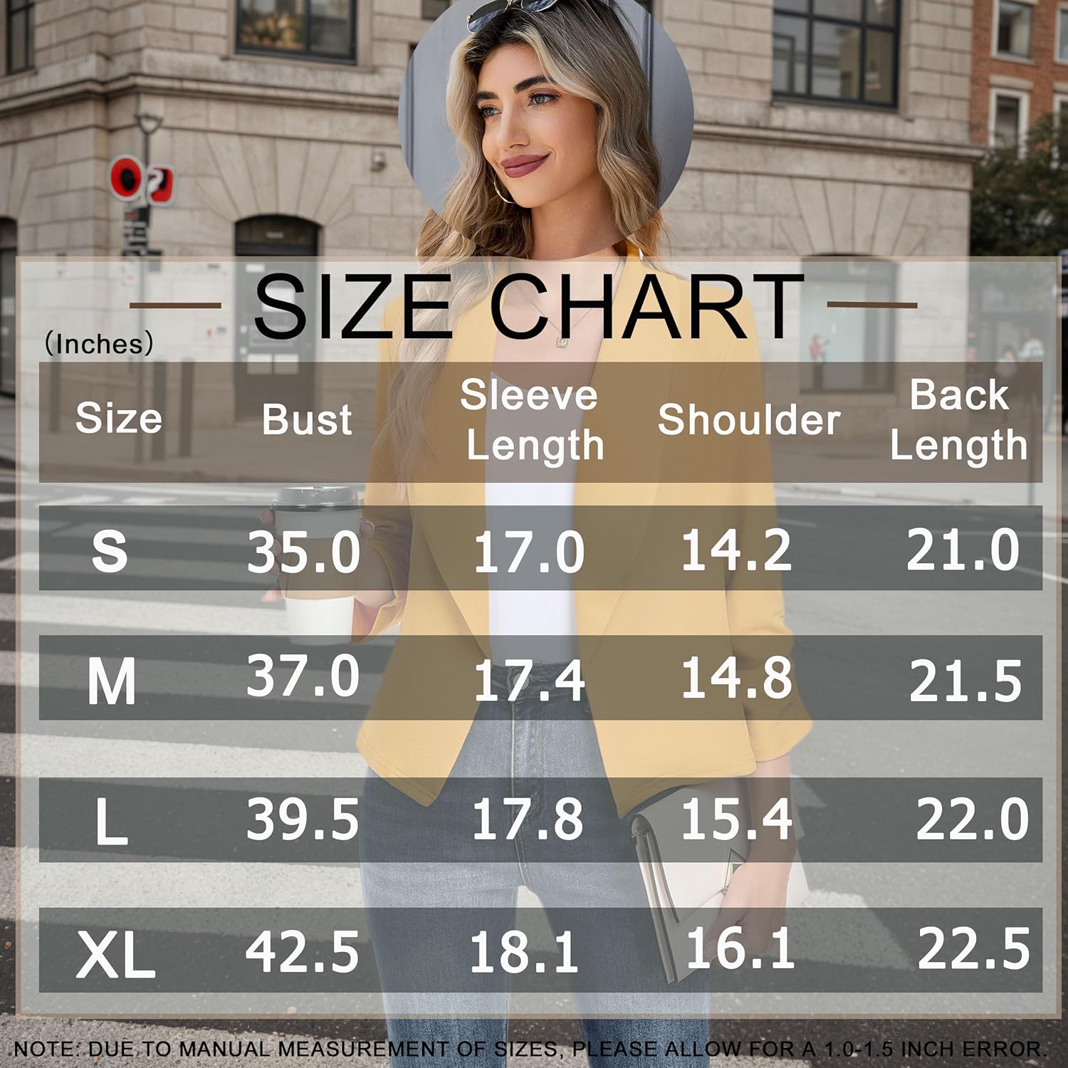 Women's Blazer 3/4 Sleeve Open Front Blazers Slim Fit Casual Work Lightweight Suit Jacket - Image 6
