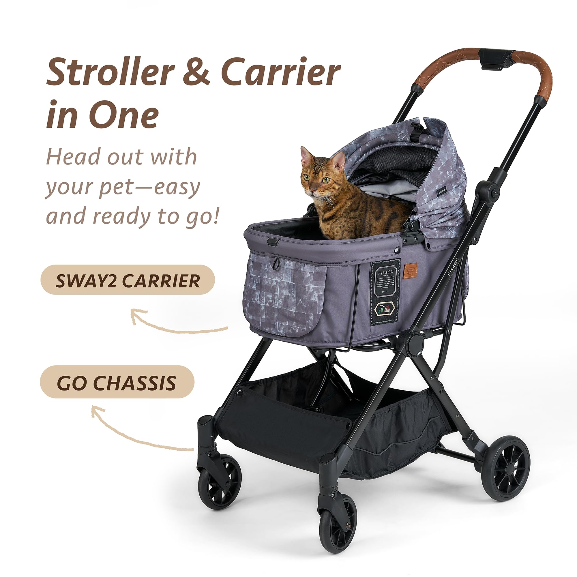 Sway2 Haustier Autositz und Tragetasche, 2 in 1 Booster Sitz für kleine Hunde und Katzen