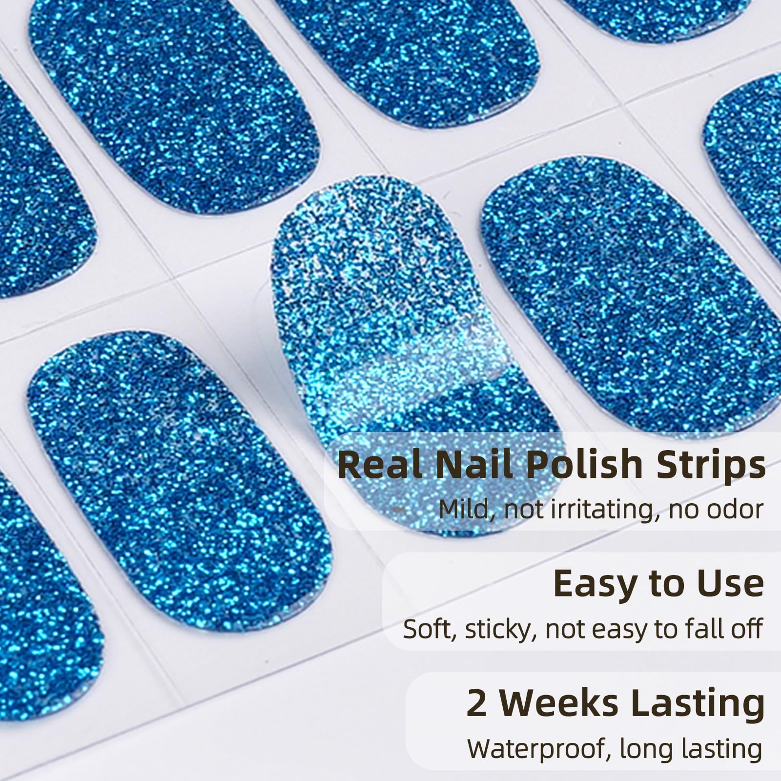DUKASOU Semi-Cured Gel Nail Strips, 22 Pieces Real Nail Polish Stickers, Gel Nail Stickers, Decals - Image 2