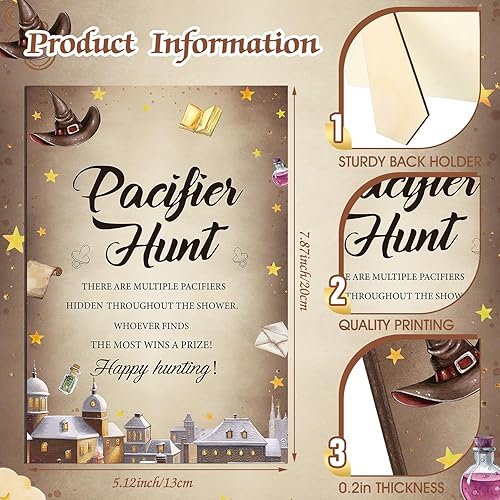 Miniatura 4 de Thyle Juego de 51 piezas de chupetes de caza para baby shower, incluye signo de caza y 50 chupetes acrílicos para decoración de juegos de baby