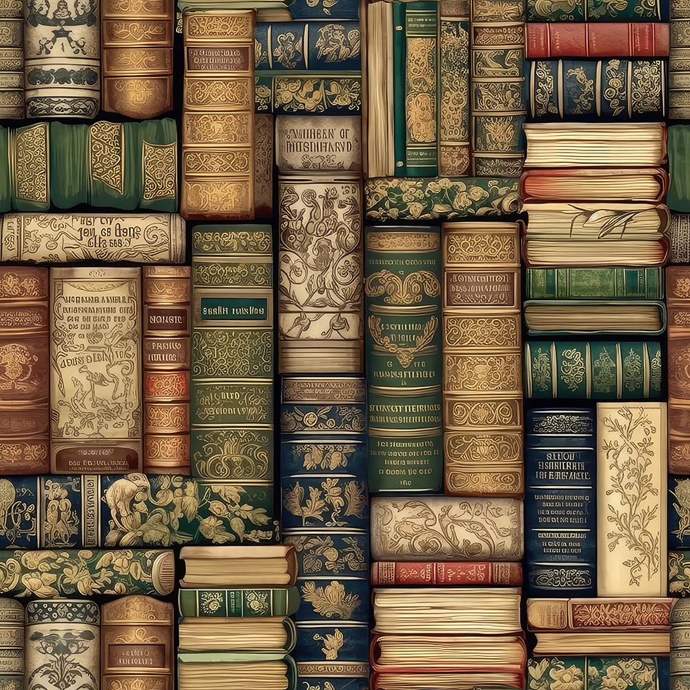 Redamancy Multicolor Boho Modern Abstract Magical Fantasy Books Peel And Stick Wallpaper Vintage Easy Peel Off For Nightstand Drawer Renter Friendly 17.7"X236"}