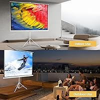 Vista 6 de Pantalla de proyector de 100 pulgadas, pantalla de proyector con soporte, pantalla de proyección al aire libre, pantalla de proyección de cine