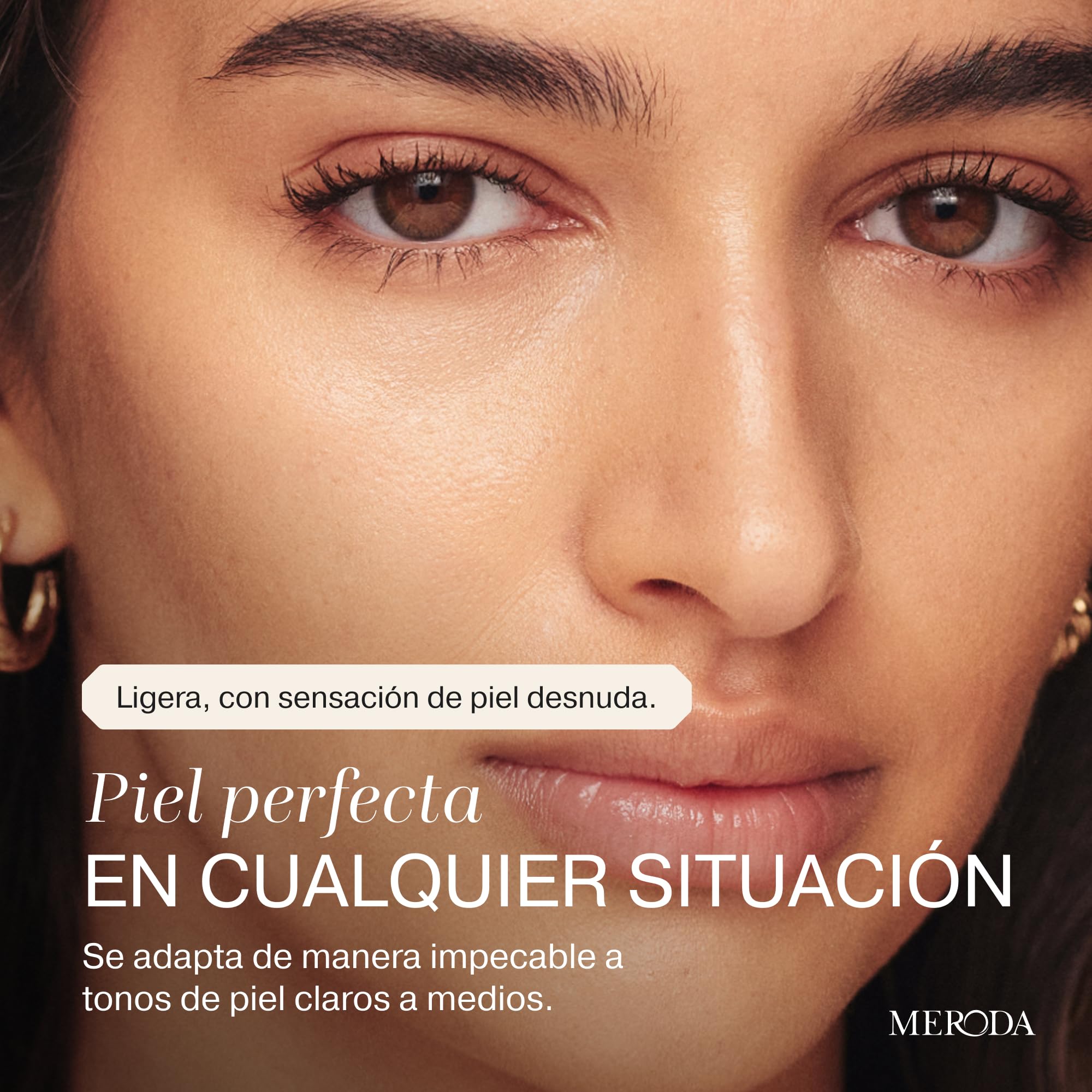 MERODA® Base de maquillaje que cambia de color [Piel clara a media] - Maquillaje líquido para piel madura - Color de larga duración para el rostro