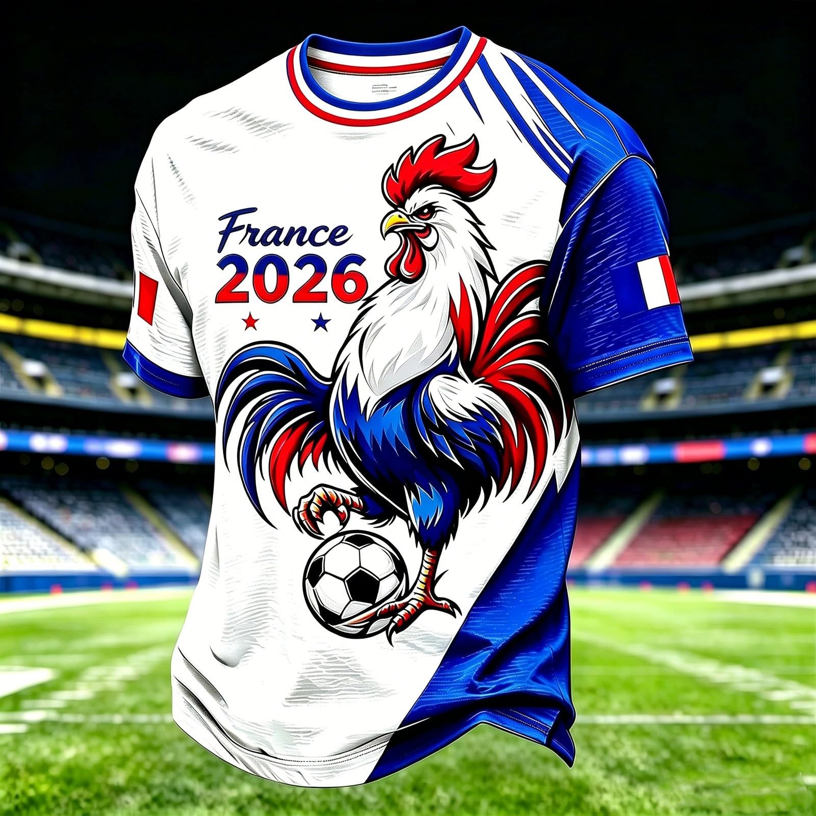 Maillot Femme France 2026, T-Shirt Fan Équipe de France Football