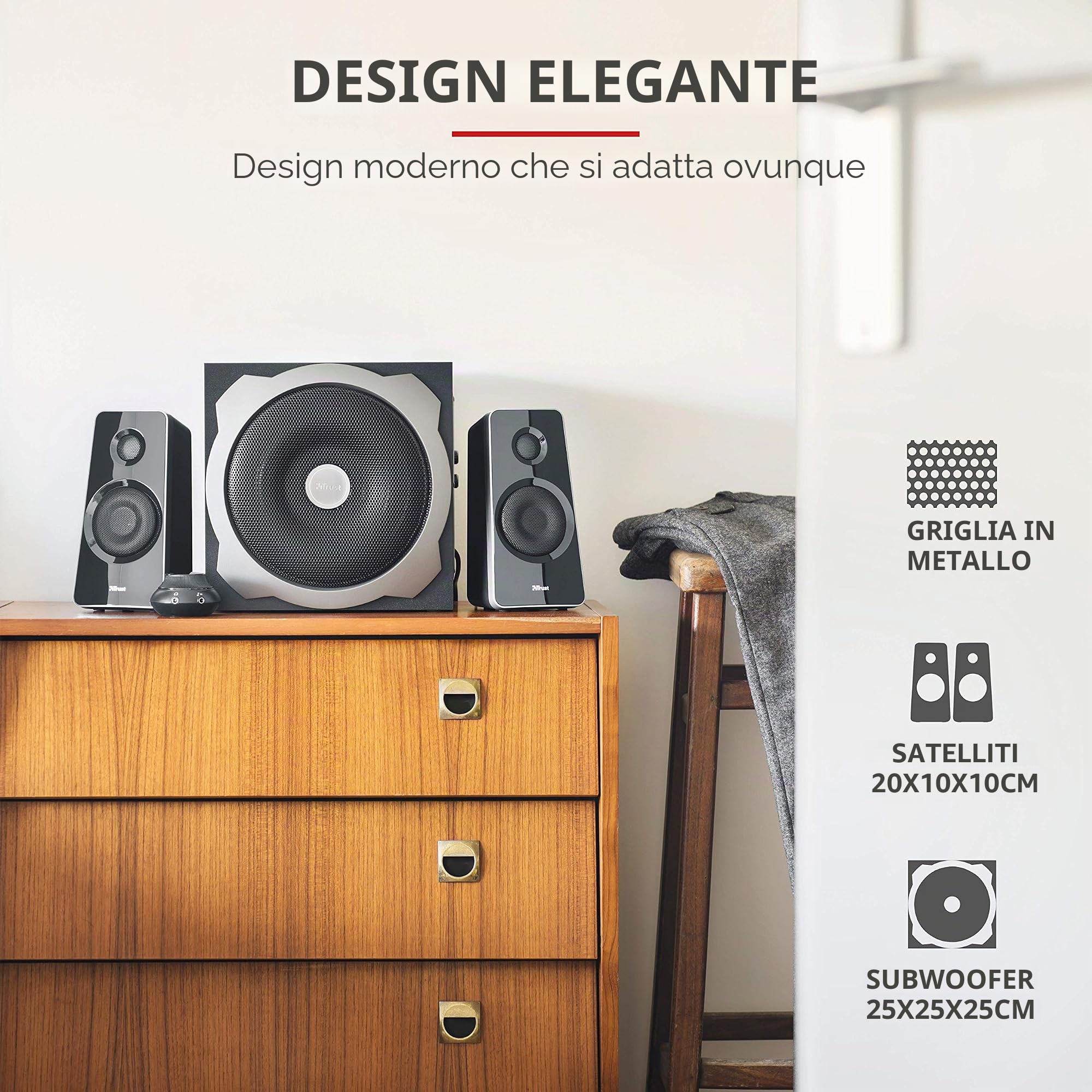 Trust Tytan 2.1 set di altoparlanti 2.1 canali 60 W Nero