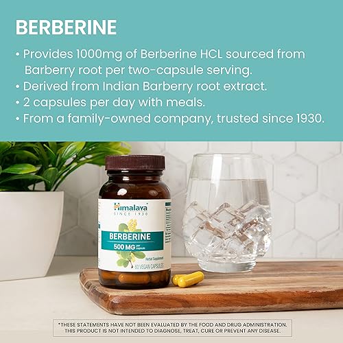Miniatura 3 de Himalaya Berberine - Suplemento de hierbas para apoyar el metabolismo normal, inmune y la salud digestiva - Vegano, sin gluten, 500 mg, 60 cápsulas