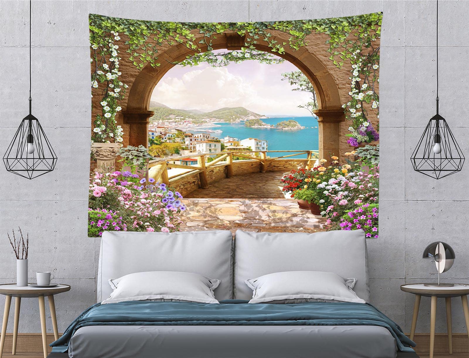 YISURE Arazzo tropicale da spiaggia per camera da letto, estetico