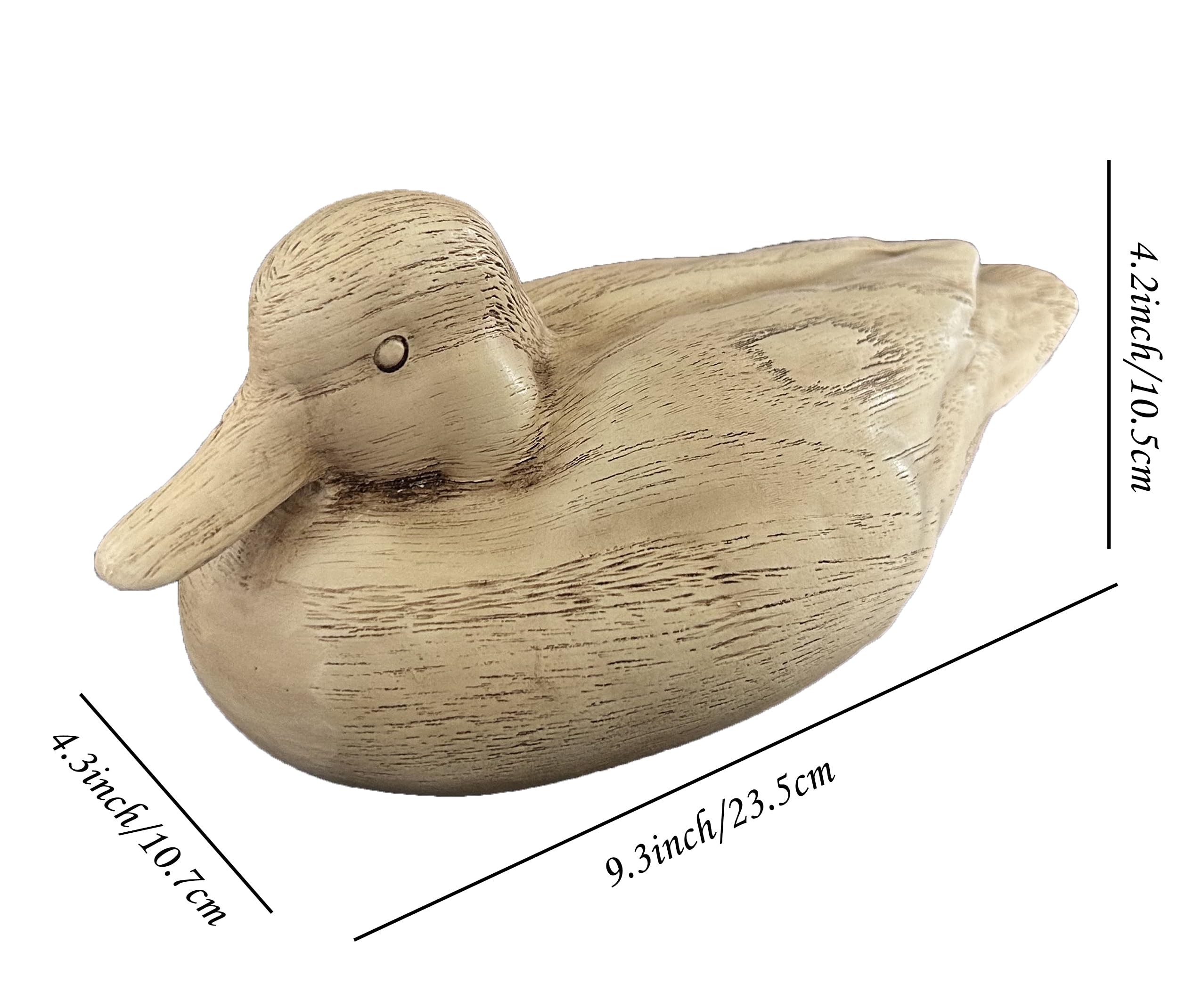 Hymmah Duck Home Decor Statue Rustic Home Decorations for Living Room, Boho Sculpture Resin Animal Collectible Figurines for Indoor Decor (Beige) Product Image 3