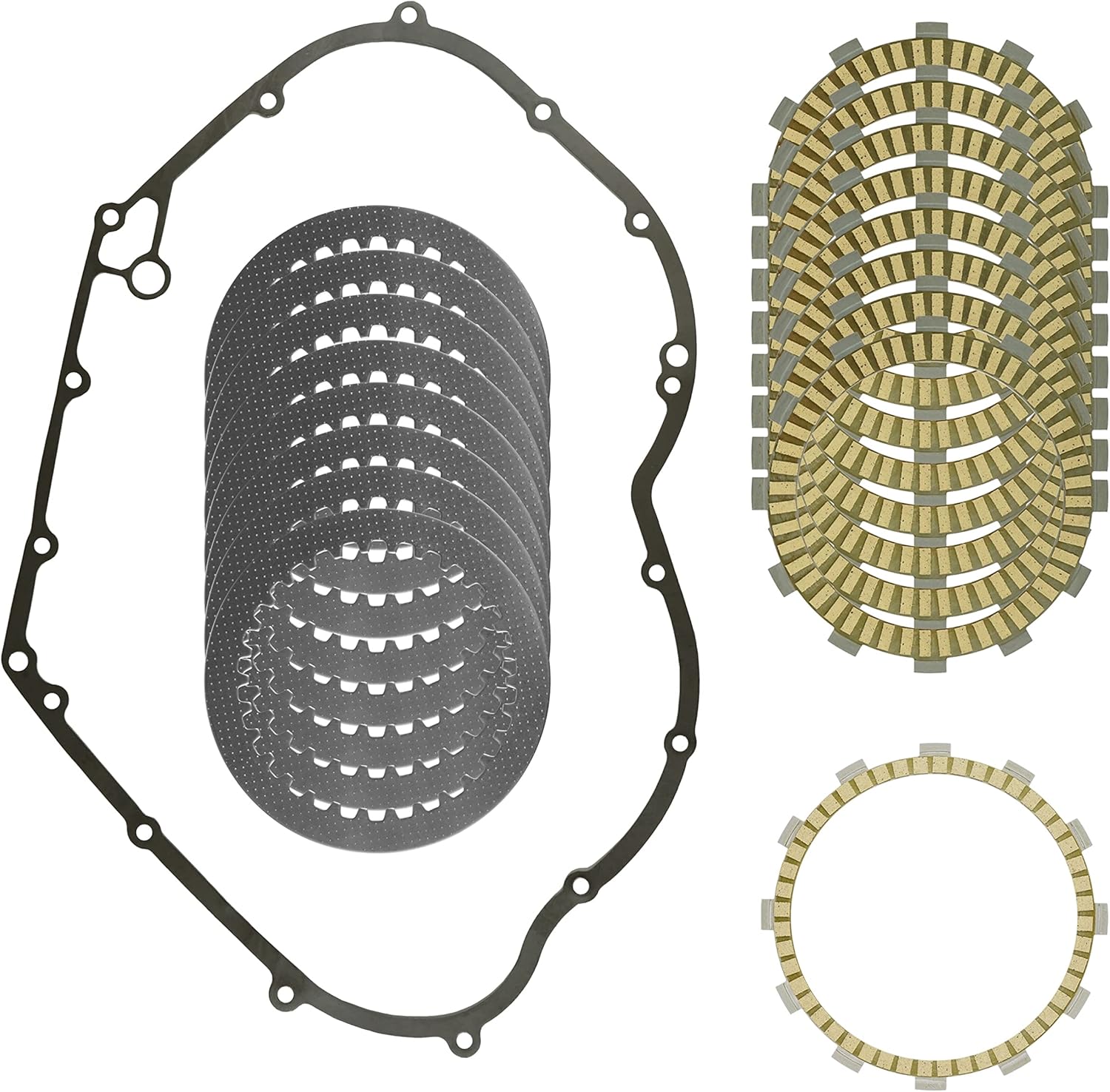 Caltric Clutch Friction Steel Plates and Gasket Kit Compatible with Yamaha V Star 1300 XVS13 2007-2017