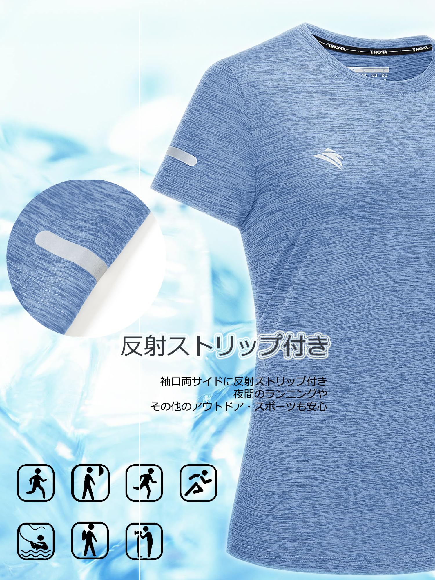 [TACVASEN] Tシャツ レディース 半袖 吸汗 速乾 スポーツ 無地 トレナー ラーニング トレニング トップス テニス ジム ウェア 透け防止 運動着 おしゃれ 夏 - 4