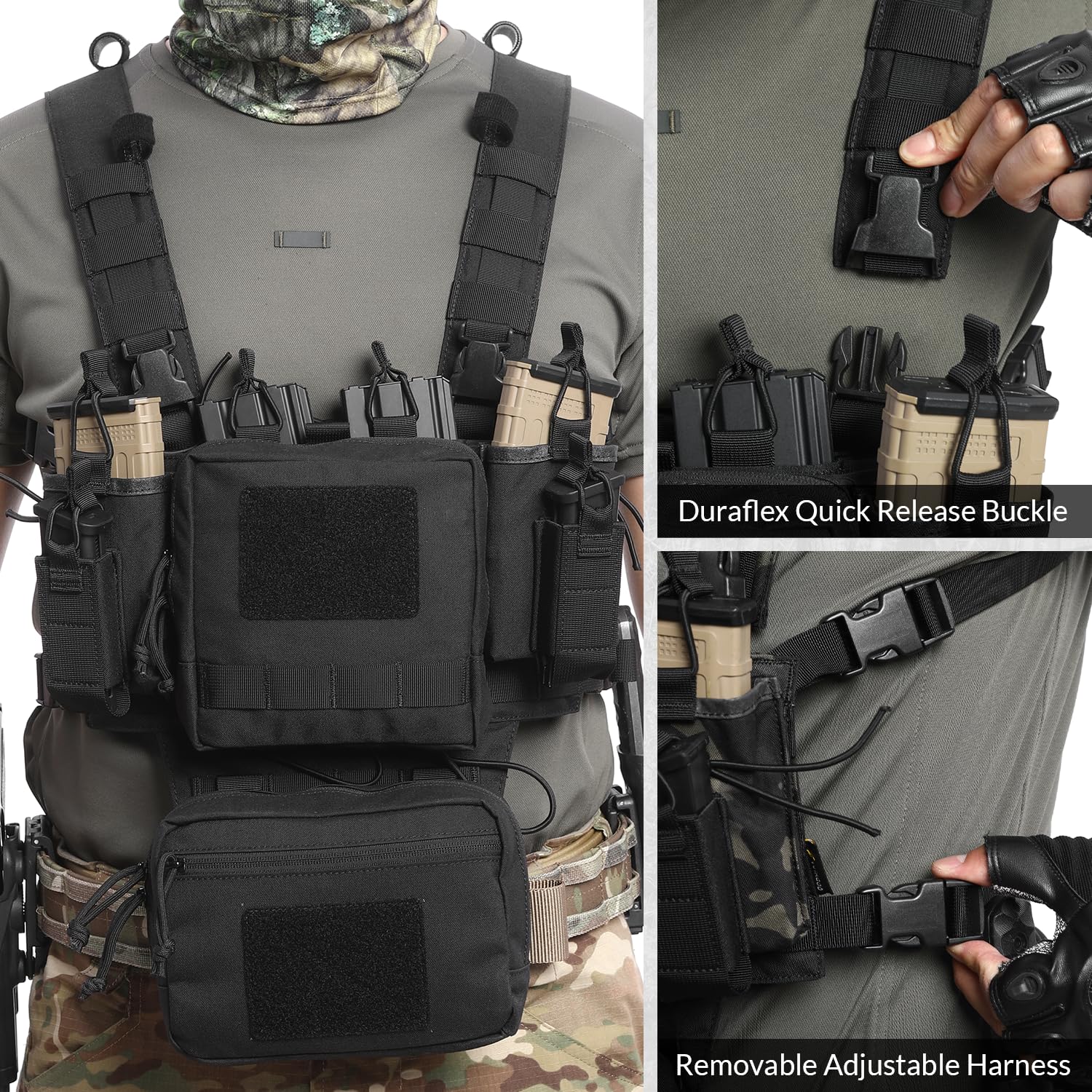 VOTAGOO Protège-poitrine tactique Paintball Chest Rig