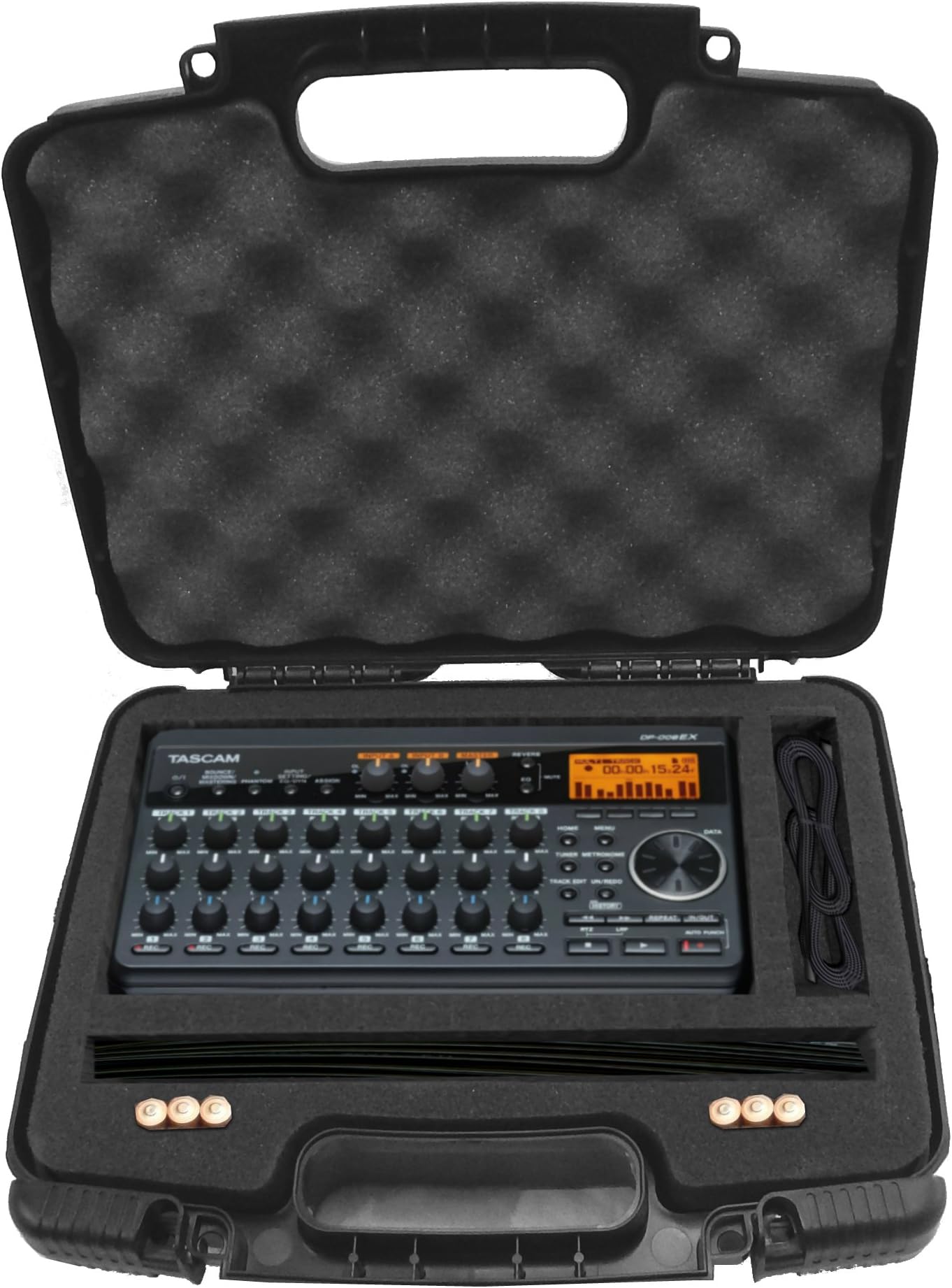 CASEMATIX Customizable Recorder Hard Case Compatible with Tascam DP-008EX, MiNiSTUDIO Creator US-42B USB Audio Interface, US-42, DP-006 Digital Pocket Studio Multi Track Recorders - Case Only