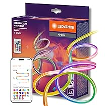 LEDVANCE SMART WIFI NEON FLEX MGC RGB RC strisce LED colorate per uso esterno con tecnologia WiFi e distribuzione omogenea della luce; dimmerabile; bianco; silicone; 3 m; lampadina non sostituibile