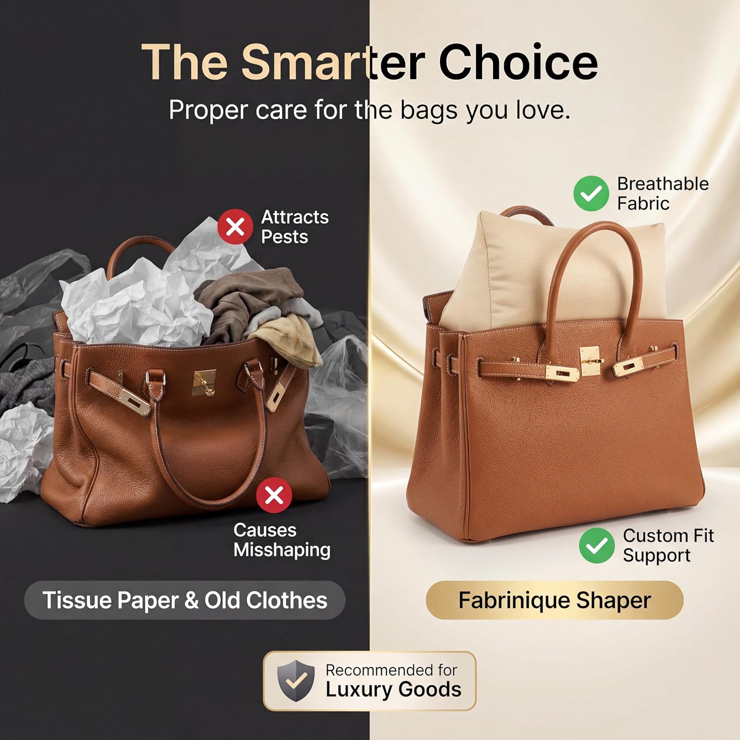 Purse Inserts for Handbags - Triangle Bag Insert Pillows to Prevent Creasing & Maintain Shape - Image 5